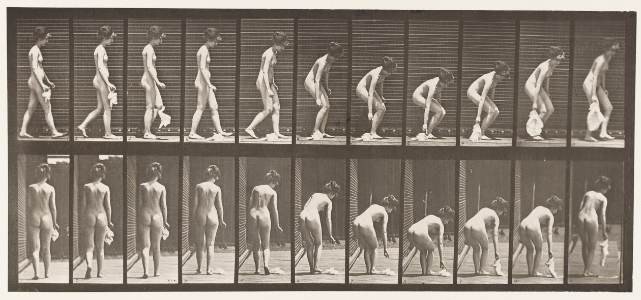 Planche 202. Laisser tomber et ramasser un mouchoir - Eadweard Muybridge
