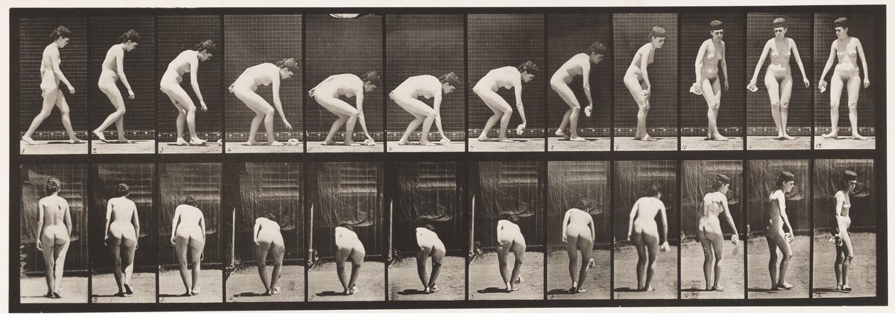 Planche 220. Se pencher et soulever un mouchoir et se retourner - Eadweard Muybridge