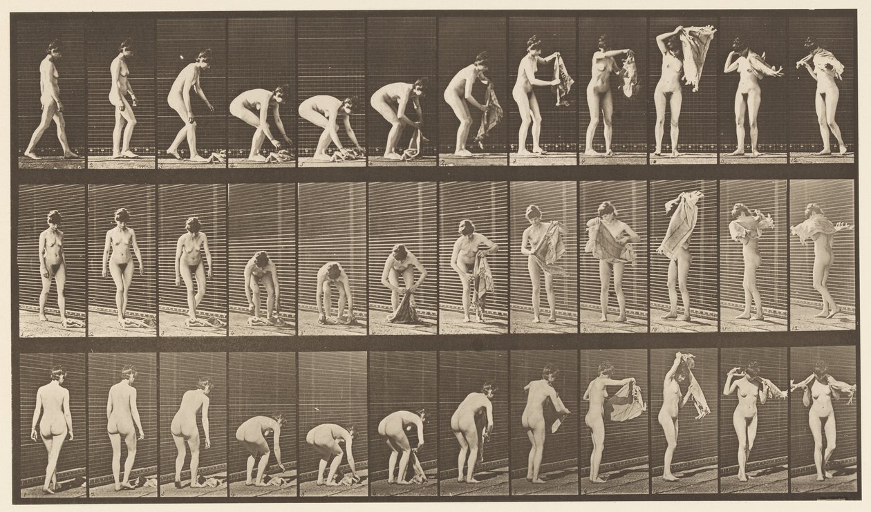 Planche 227. Soulevant un tissu du sol, 1872-1885 - Eadweard Muybridge