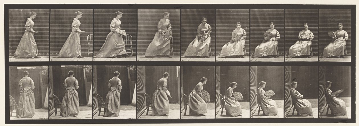 Planche 240. Assis et Agitant un Éventail - Eadweard Muybridge