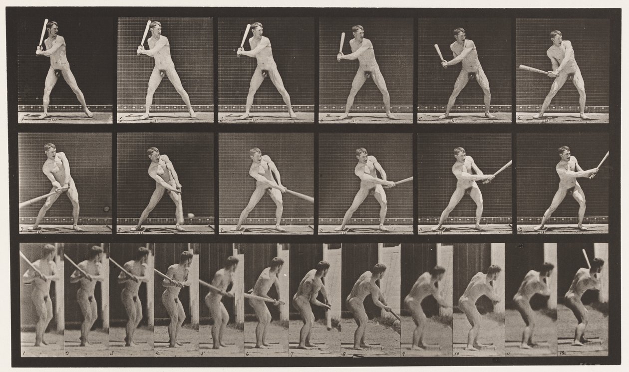 Planche 275. Base-ball; Frapper (balle basse) - Eadweard Muybridge