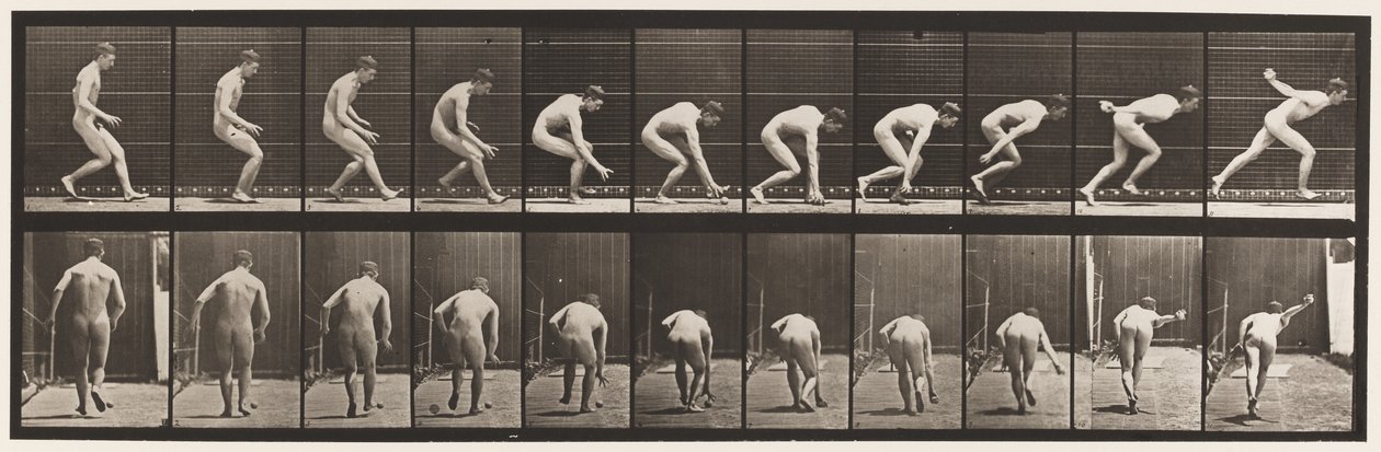 Planche 287. Base-ball; Courir et ramasser la balle - Eadweard Muybridge