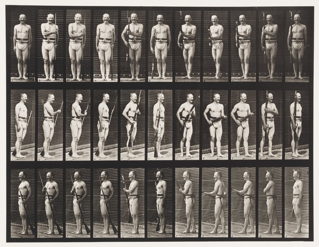 Fixer et défixer les baïonnettes - Eadweard Muybridge