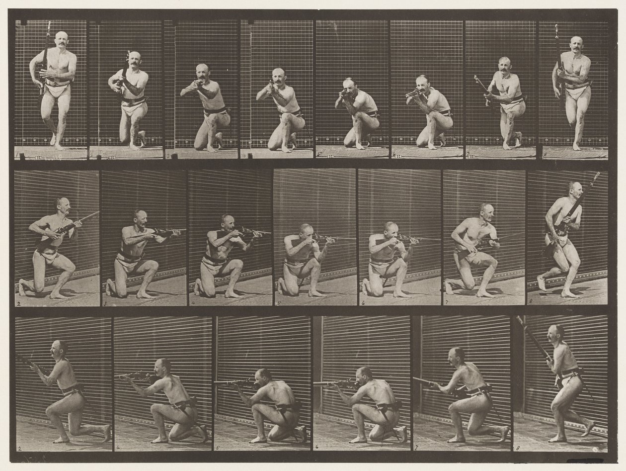 À genoux, tirer et se relever - Eadweard Muybridge
