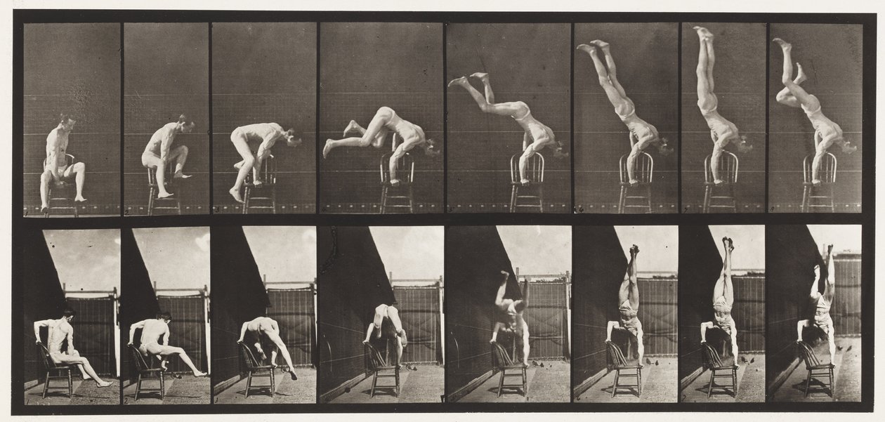 Planche 373. Acrobate, pression depuis une chaise - Eadweard Muybridge