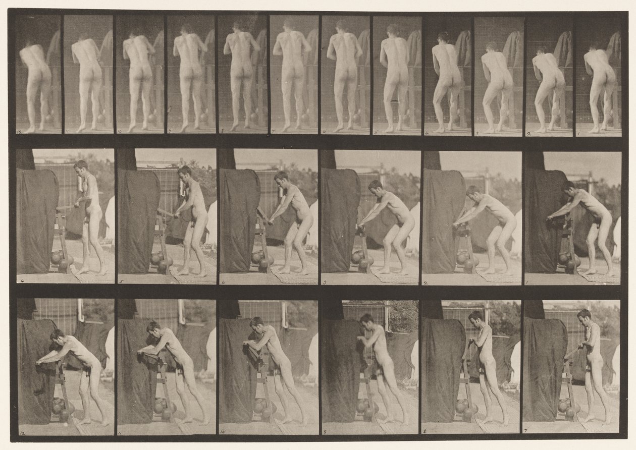 Planche 394. Tourner une manivelle - Eadweard Muybridge