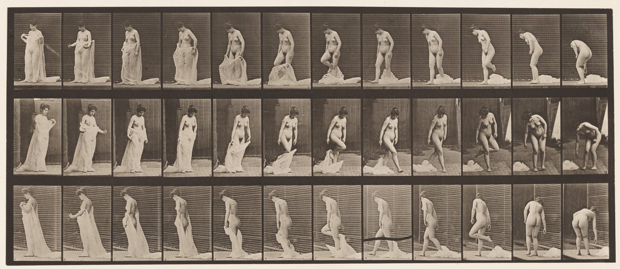 Planche 430. Toilette; Enlevant des vêtements, 1872-1885 - Eadweard Muybridge