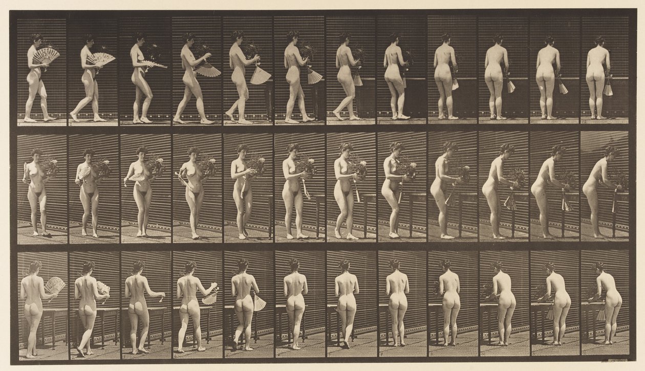 Porter un Vase et le Poser sur une Table, 1872-1885 - Eadweard Muybridge