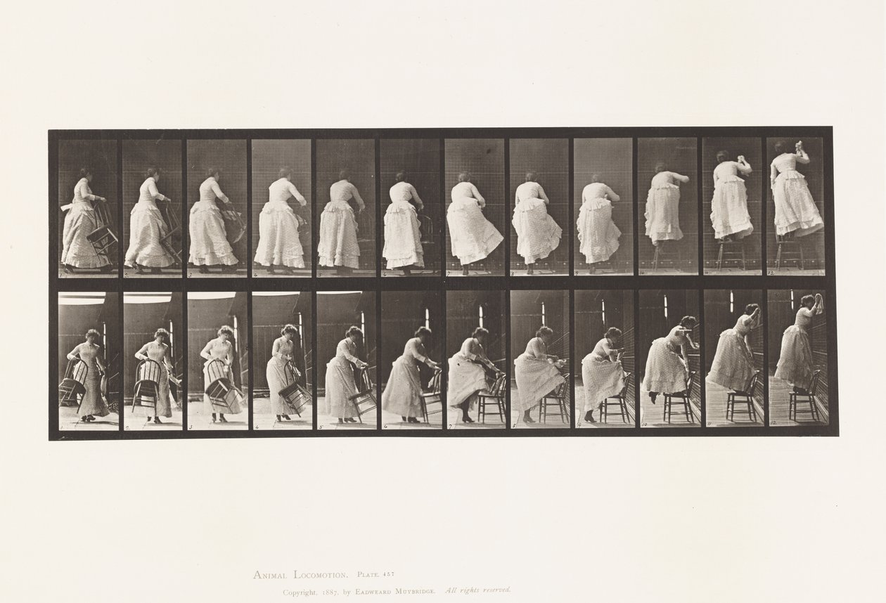 Planche 457. Montant sur une Chaise, et Atteignant en Haut - Eadweard Muybridge