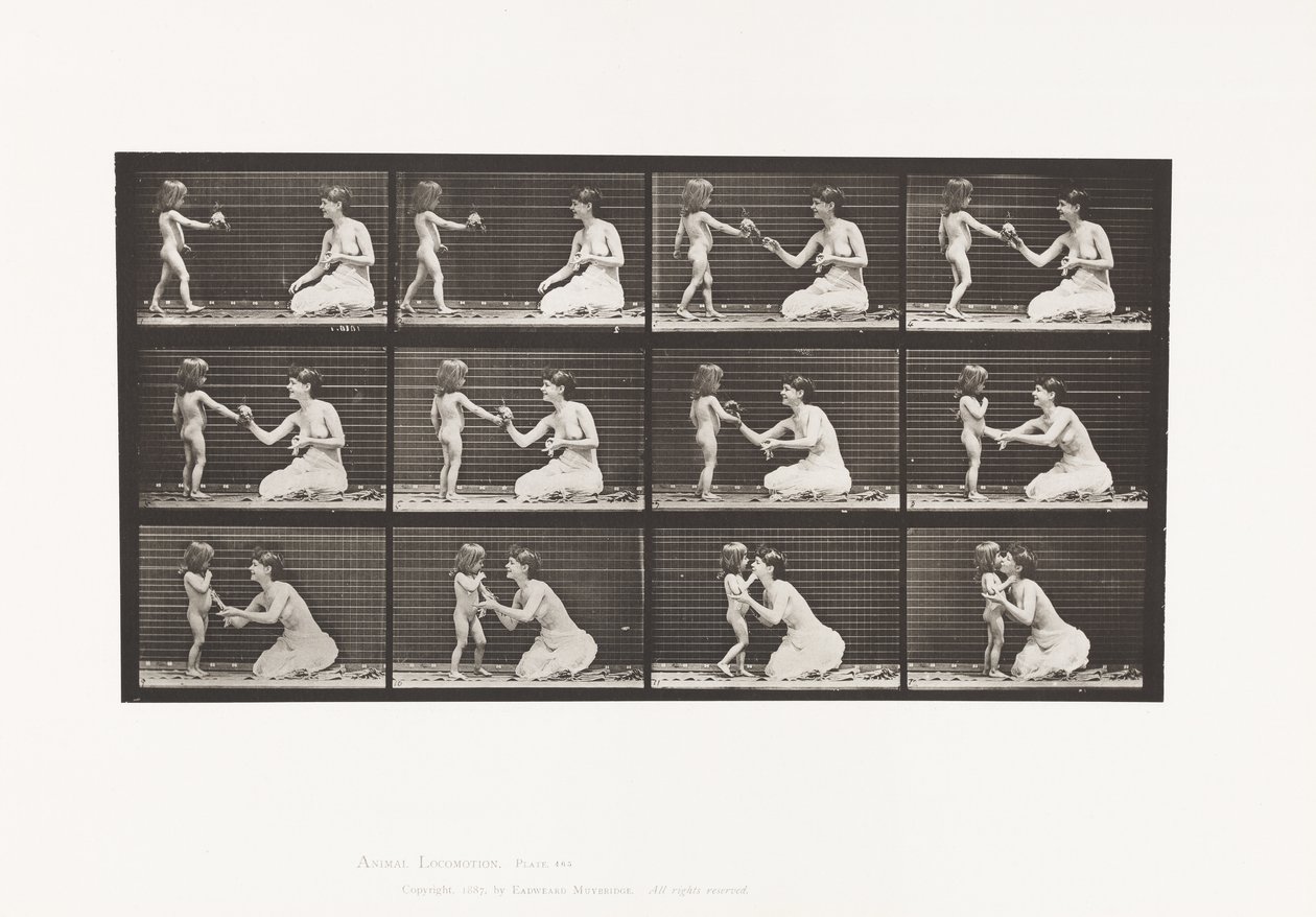 Deux Modèles, Enfant 70N, Apportant un Bouquet à 12, 1885 - Eadweard Muybridge