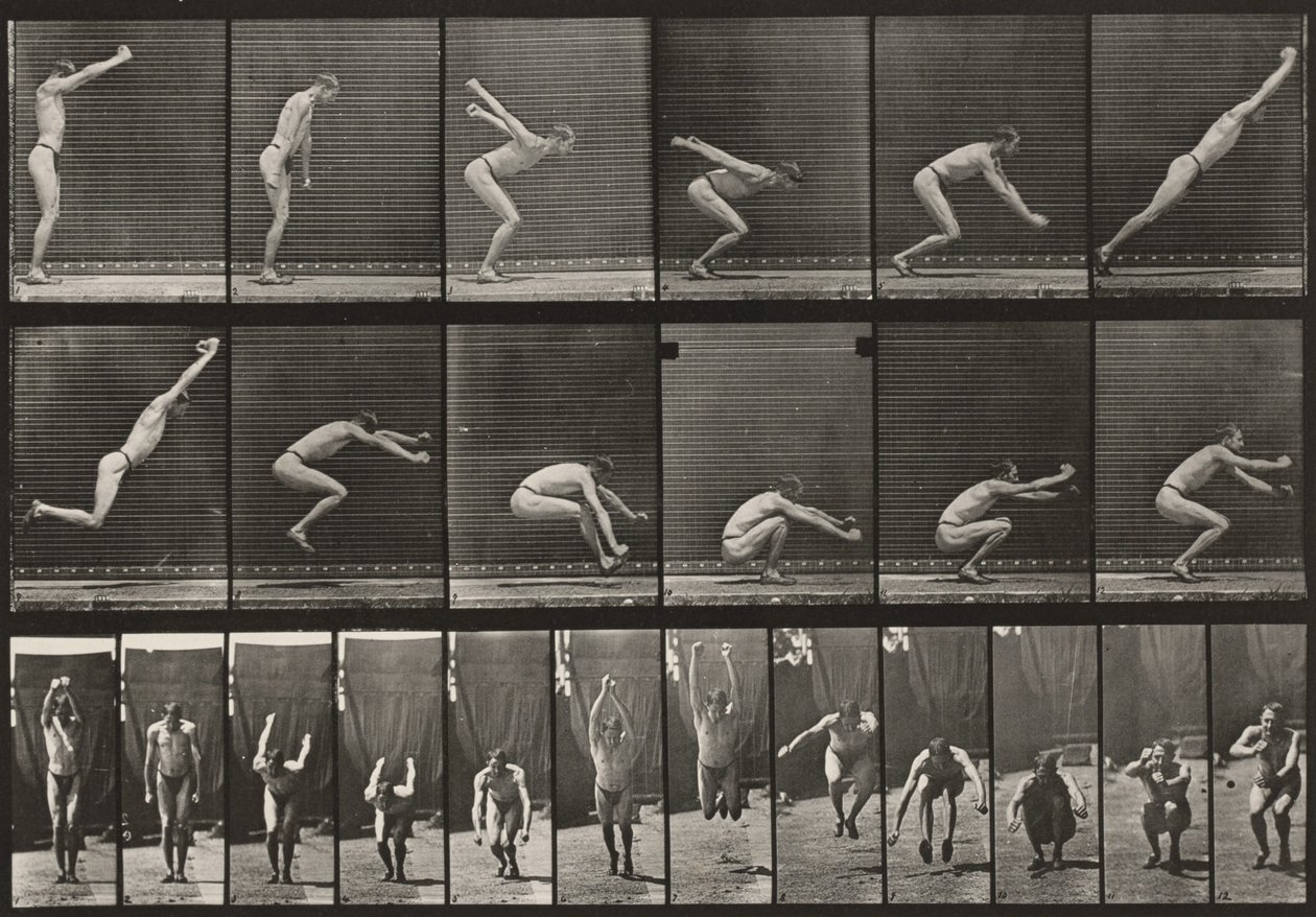 Planche numéro 163. Saut, saut en longueur sans élan - Eadweard Muybridge