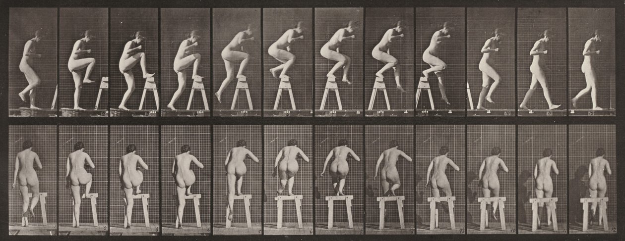 Planche numéro 178. Monter sur et par-dessus un tréteau - Eadweard Muybridge