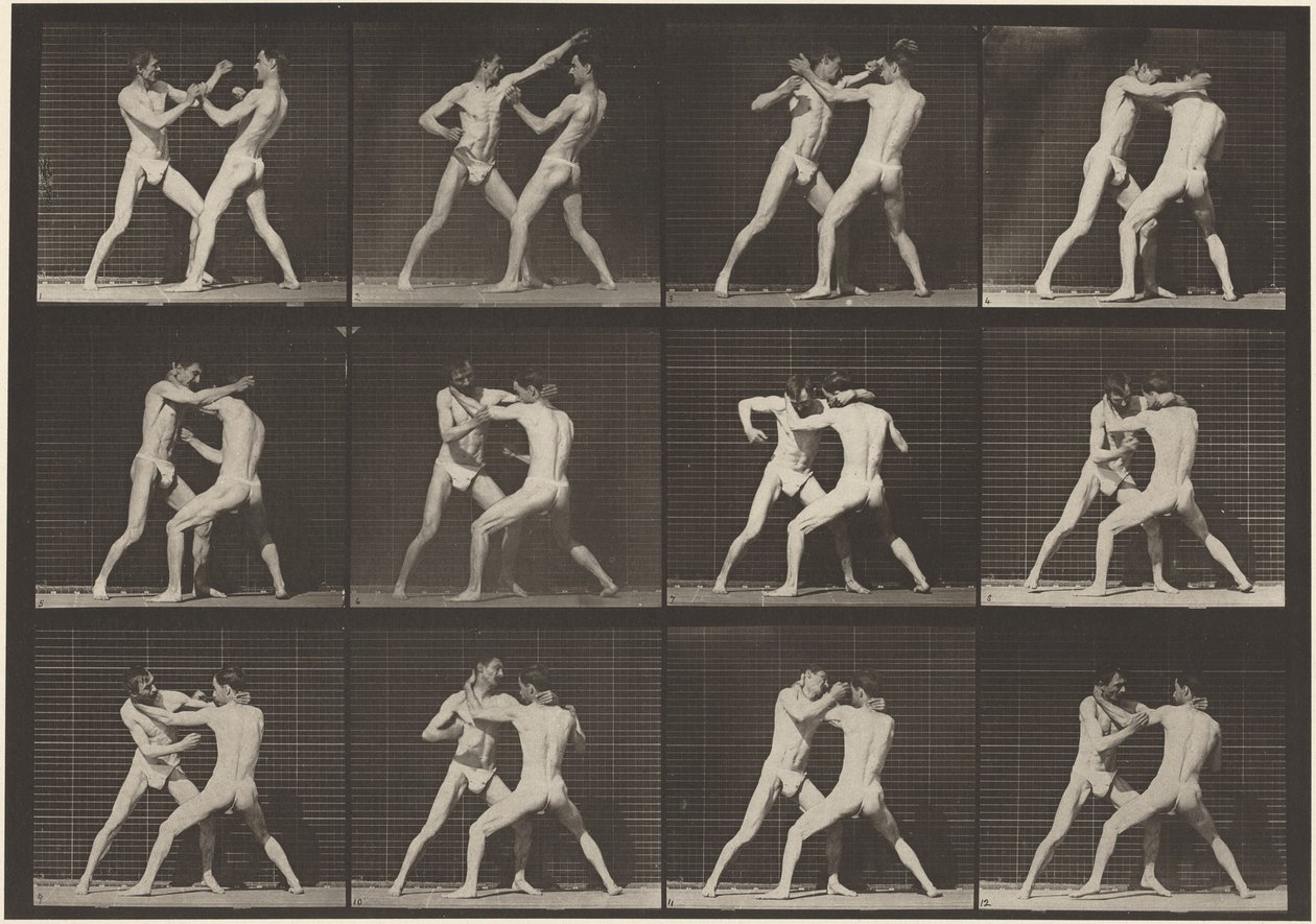 Planche numéro 340. Boxe, main ouverte (chaussures), 1887 (photo) - Eadweard Muybridge