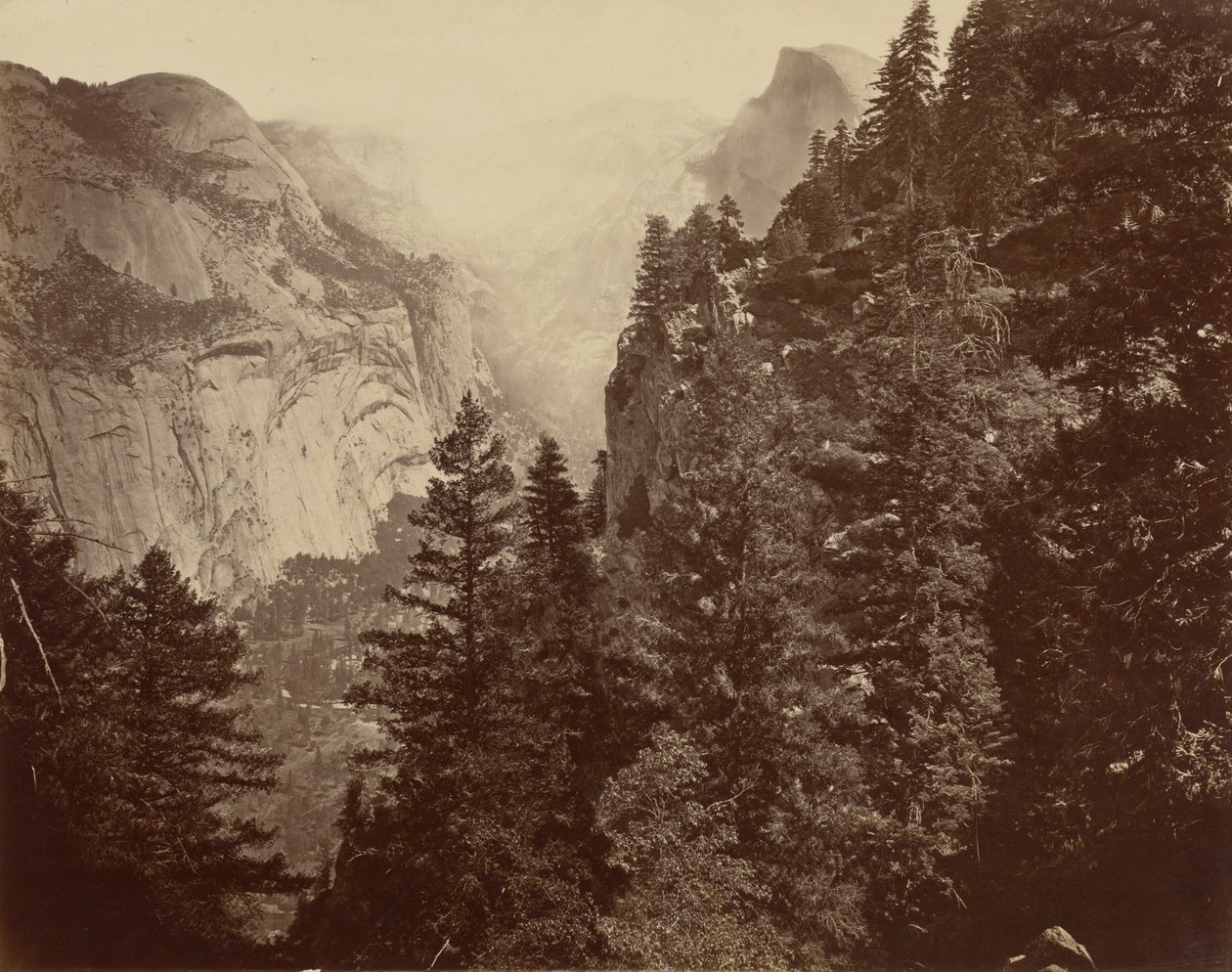 Canyon Tenaya depuis Union Point, Vallée du Yosemite, 1872 (photo) - Eadweard Muybridge