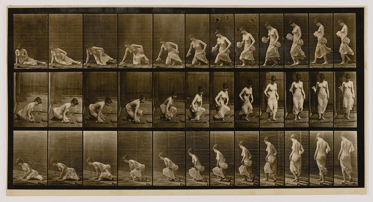 Femme assise sur le sol, extrait du livre Animal Locomotion - Eadweard Muybridge