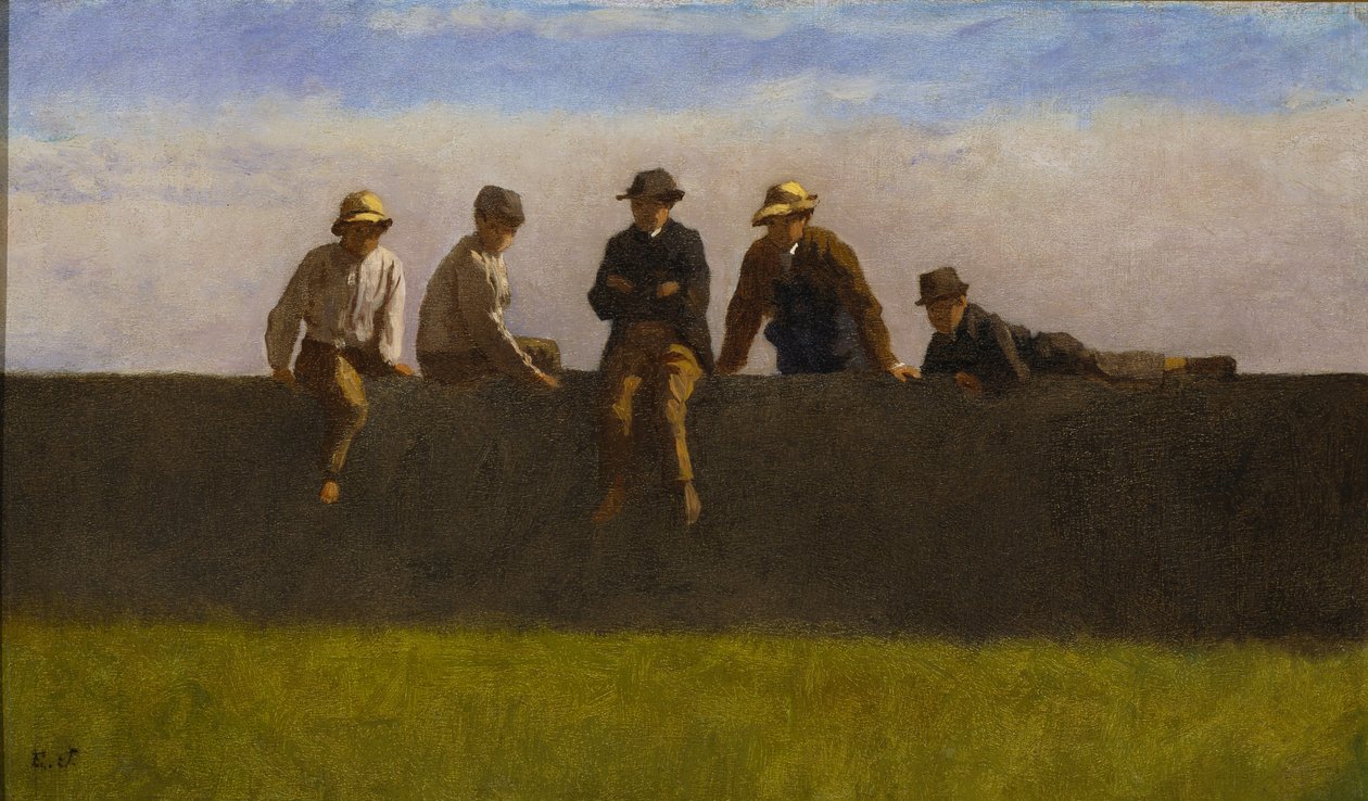Cinq garçons sur un mur, vers 1875-1880 - Eastman Johnson