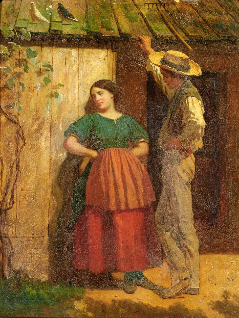 Cour amoureuse rustique - Eastman Johnson