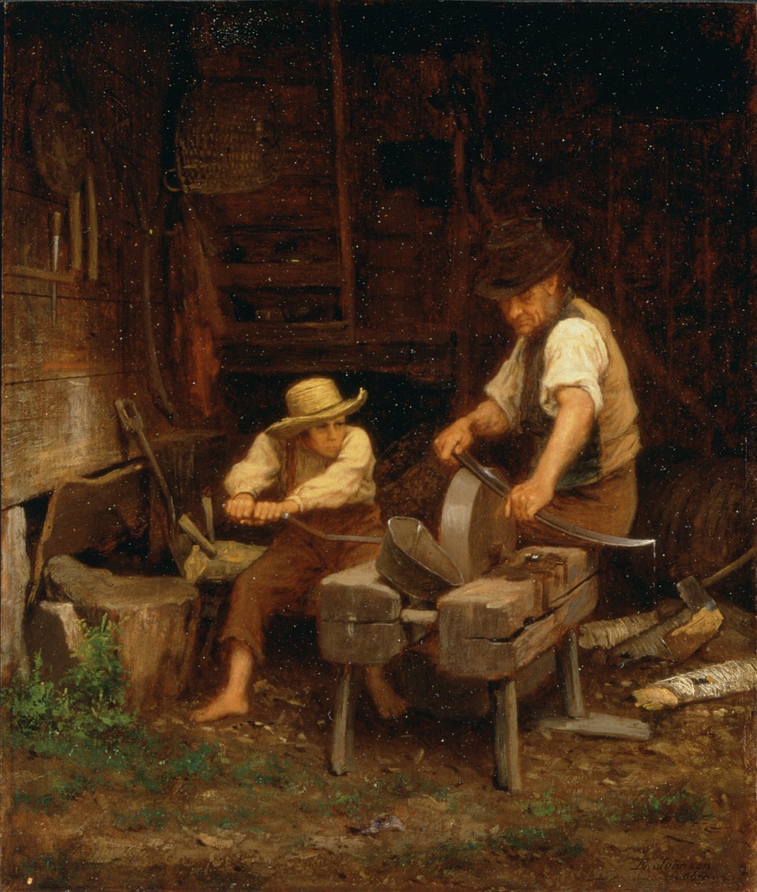 Aiguiser la faux, 1864 - Eastman Johnson
