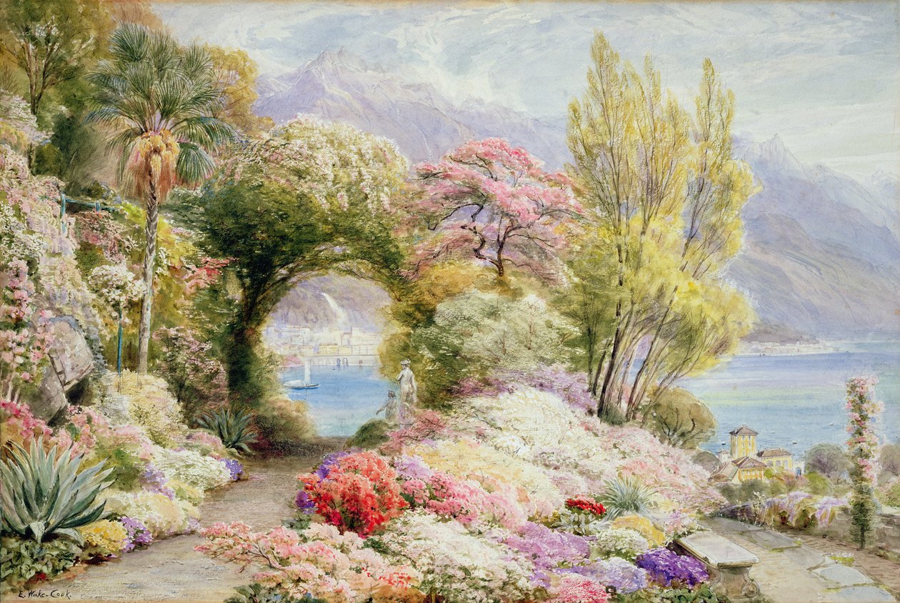Rivière Latte depuis les hauteurs de Serbelloni, Lac de Côme - Ebenezer Wake Cook