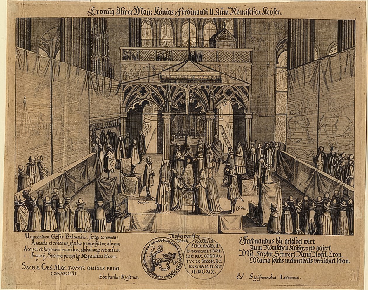 Le couronnement du roi Ferdinand II comme empereur romain - Eberhard Kieser