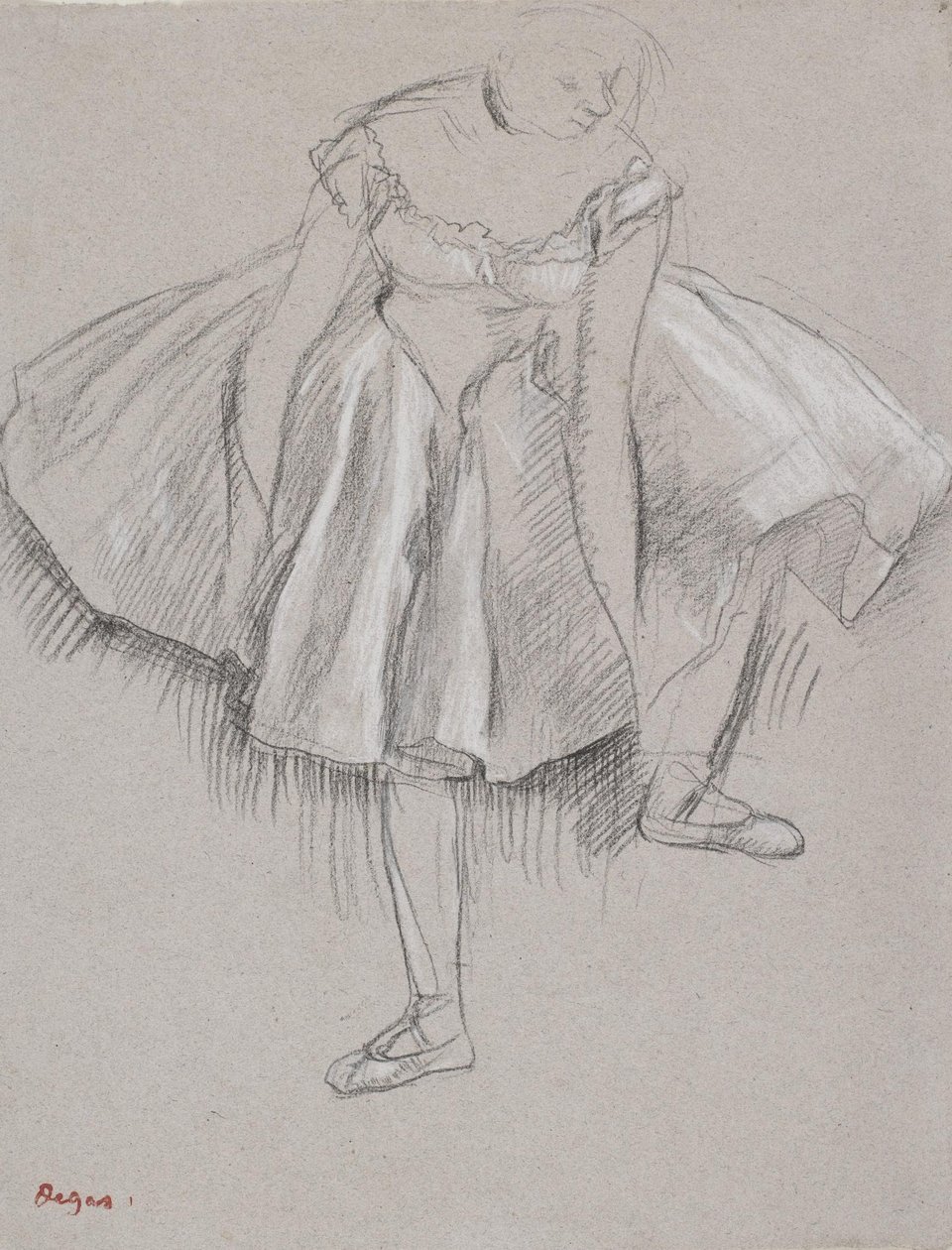 Danseuse rajustant son chausson - Edgar Degas
