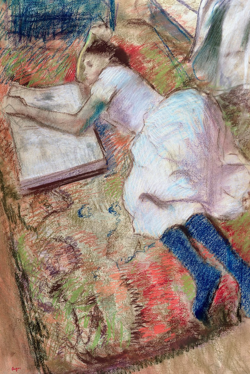 Lecteur allongé, vers 1889 - Edgar Degas