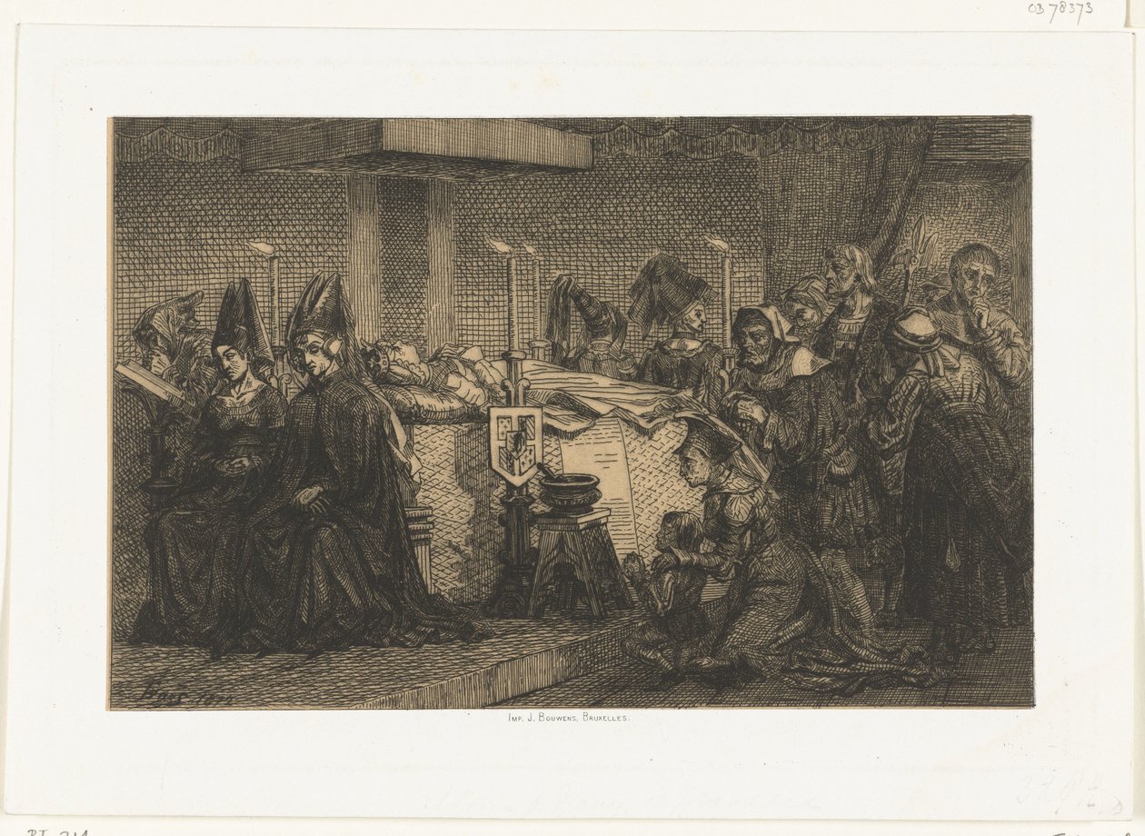 Marie de Bourgogne sur son lit funéraire - Edgar Alfred Baes