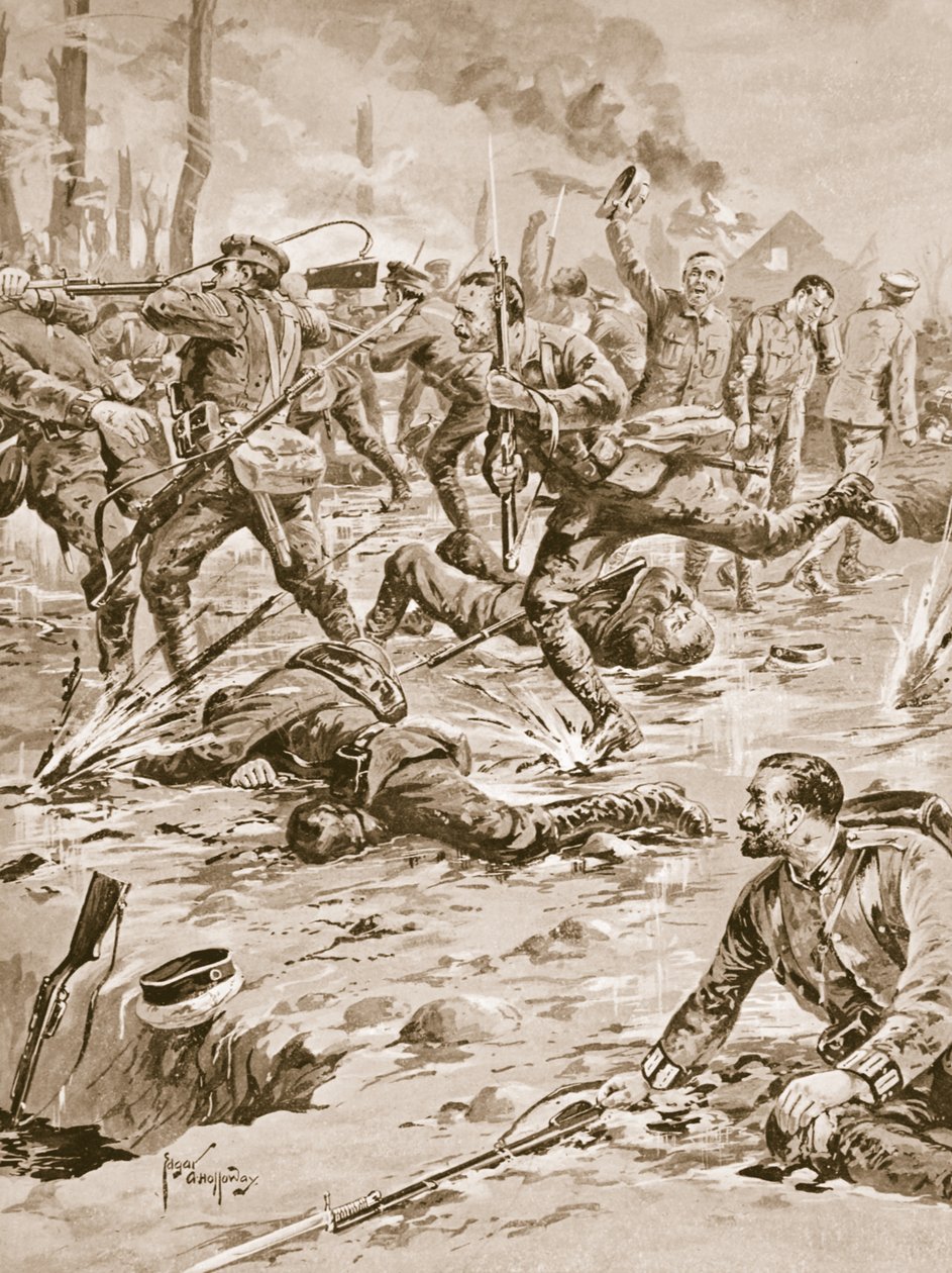 Le caporal G. Sanders et son groupe repoussant une attaque allemande et sauvant des prisonniers - Edgar Alfred Holloway