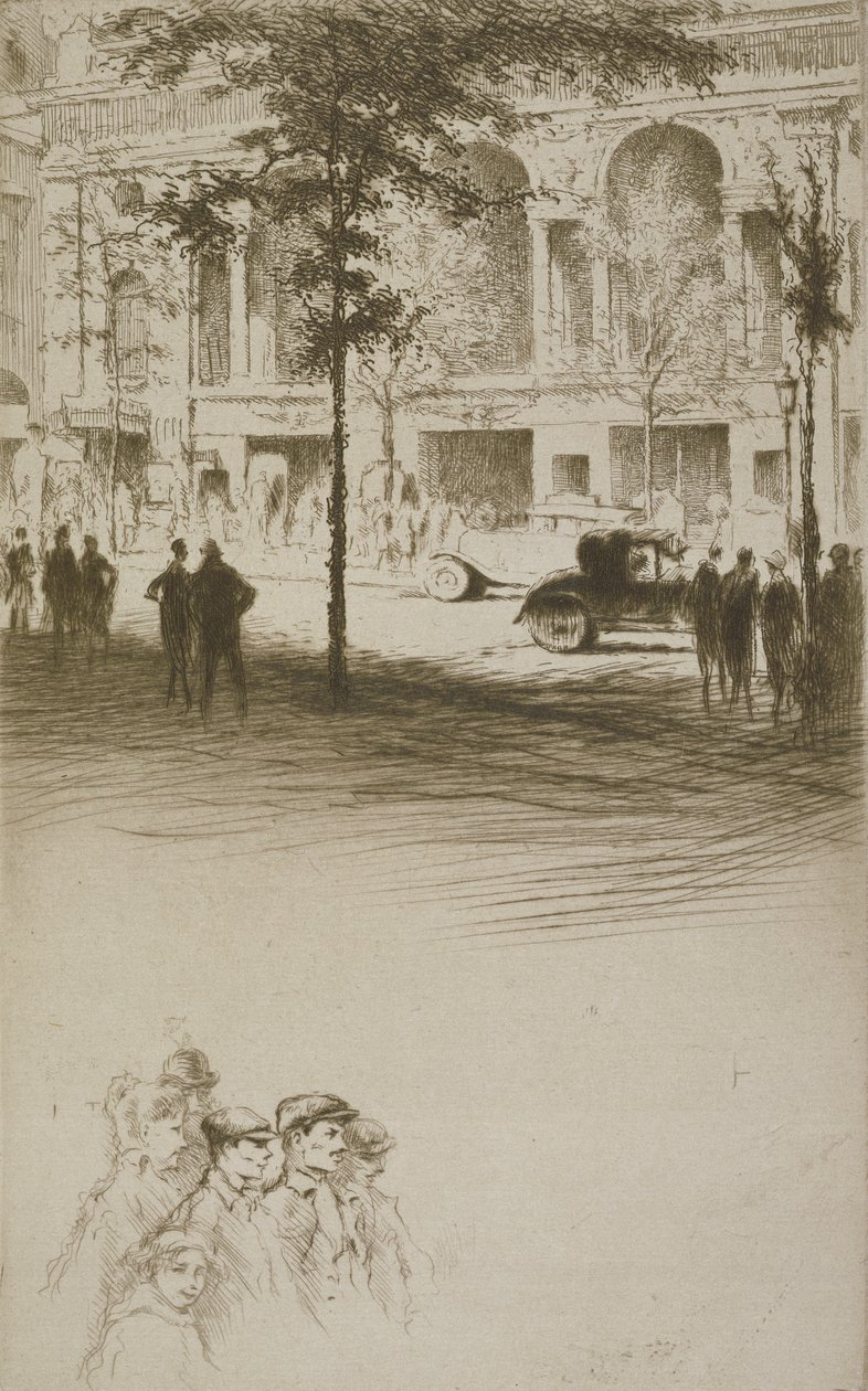 Une place de ville, illustration pour 