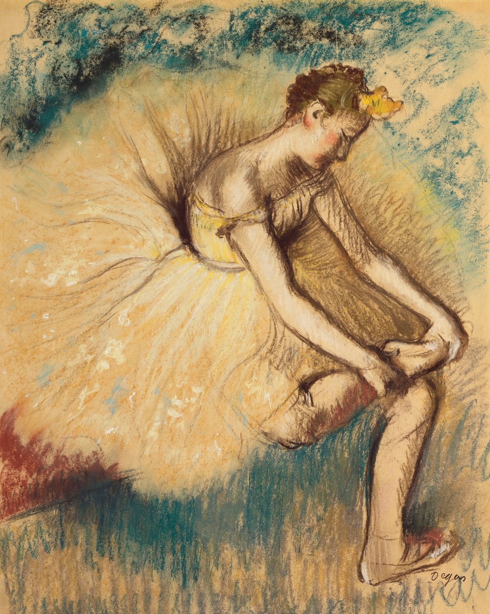 Danseuse attachant sa chaussure, 1896 - Edgar Degas