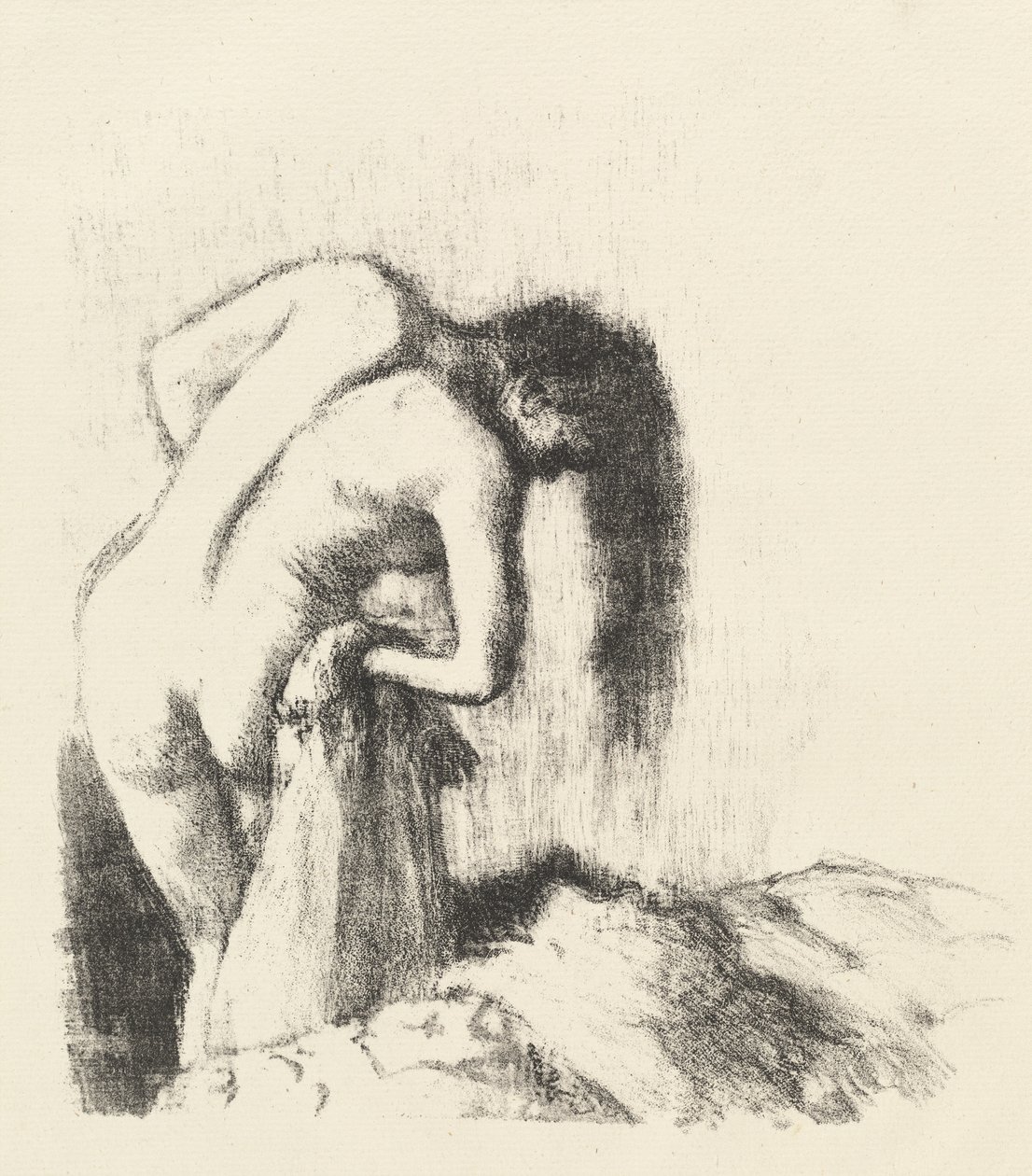 Après le Bain (La sortie du bain (Petite planche)) - Edgar Degas