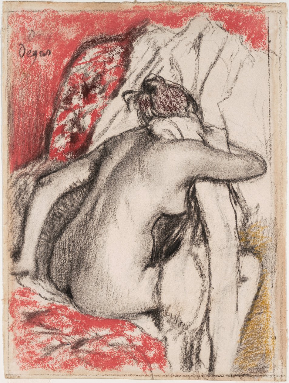 Après le bain : femme assise s