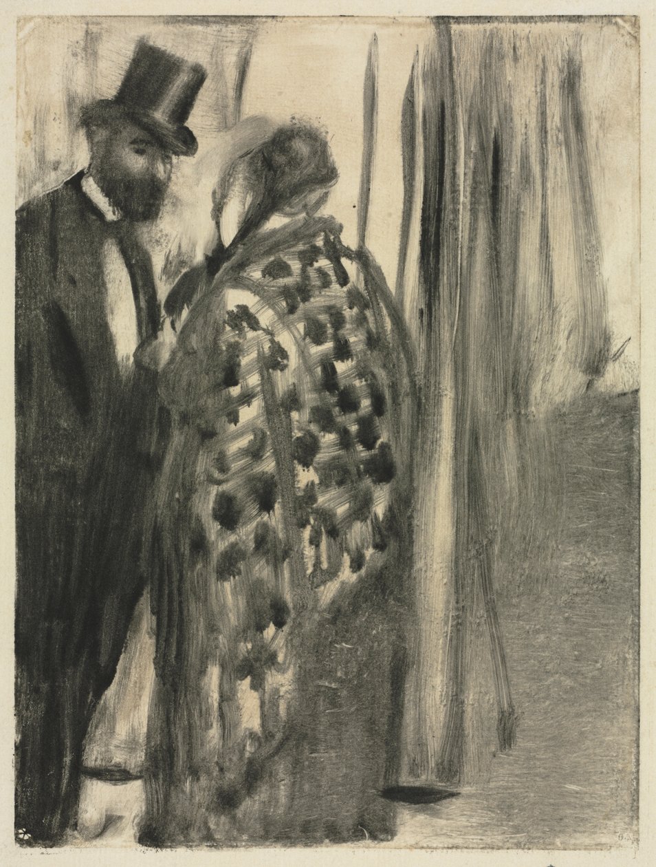 Conversation : Ludovic Halévy et Madame Cardinal pour "La Famille Cardinal" de Ludovic Halévy - Edgar Degas