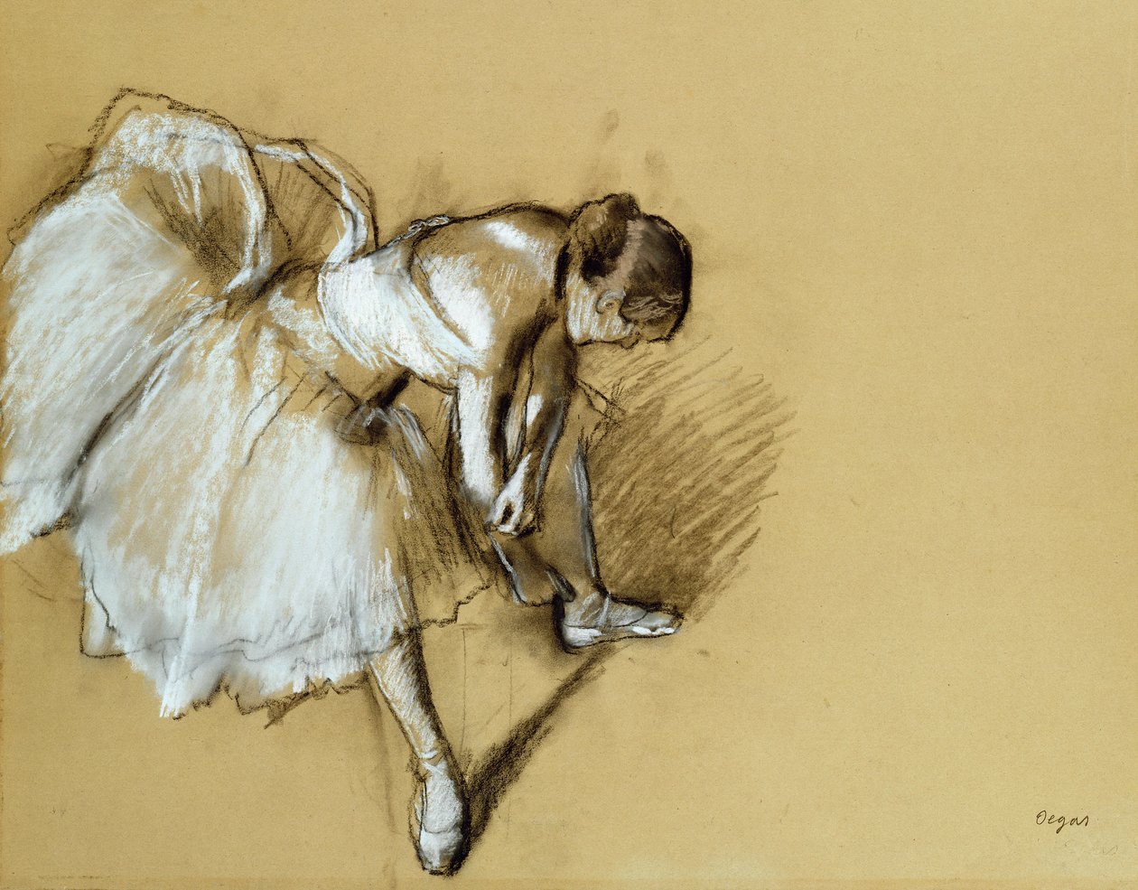 Danseuse ajustant sa chaussure, vers 1890 - Edgar Degas