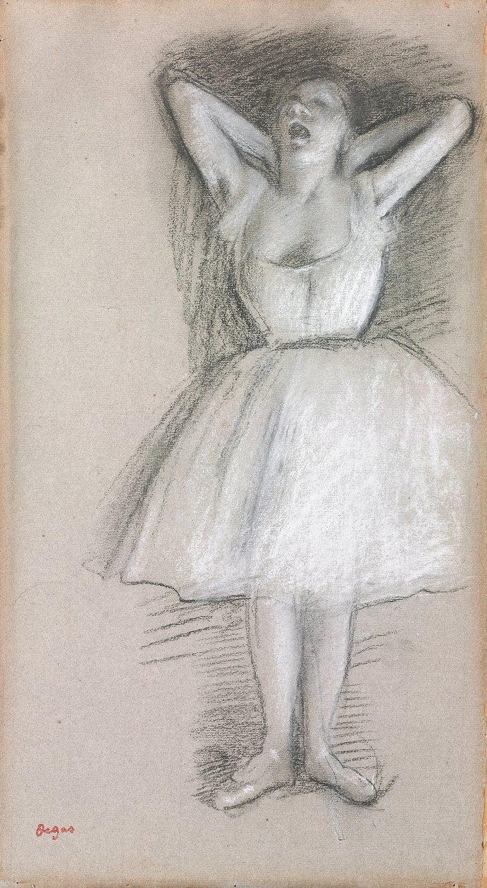 Danseuse, les bras levés et ramenés derrière la tête - Edgar Degas
