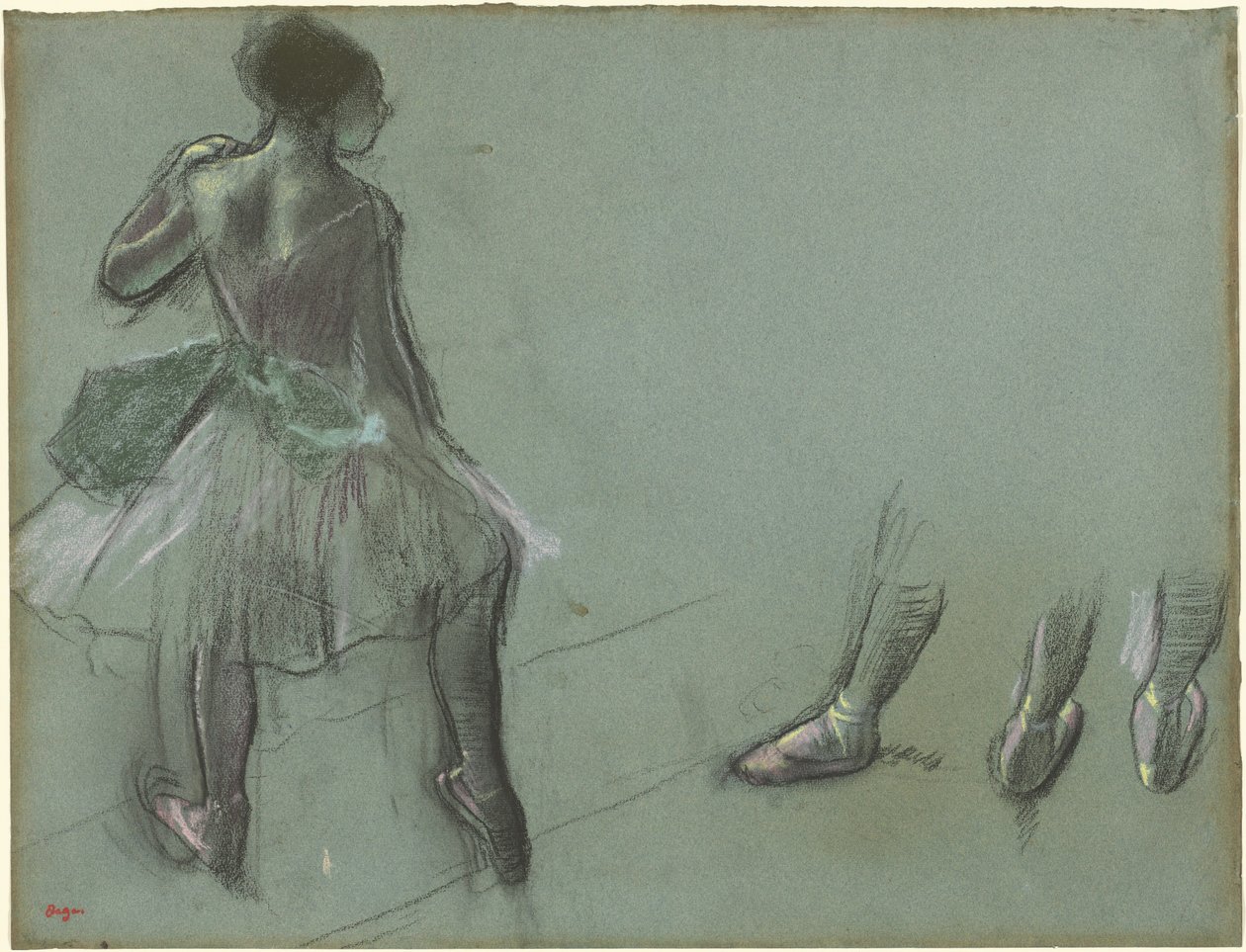 Danseuse vue de dos et trois études de pieds, c. 1878 - Edgar Degas