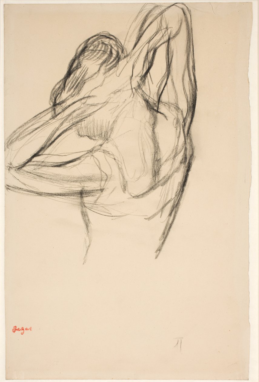 Danseuse, demi-corps, bras croisés derrière la tête, vers 1890 - Edgar Degas