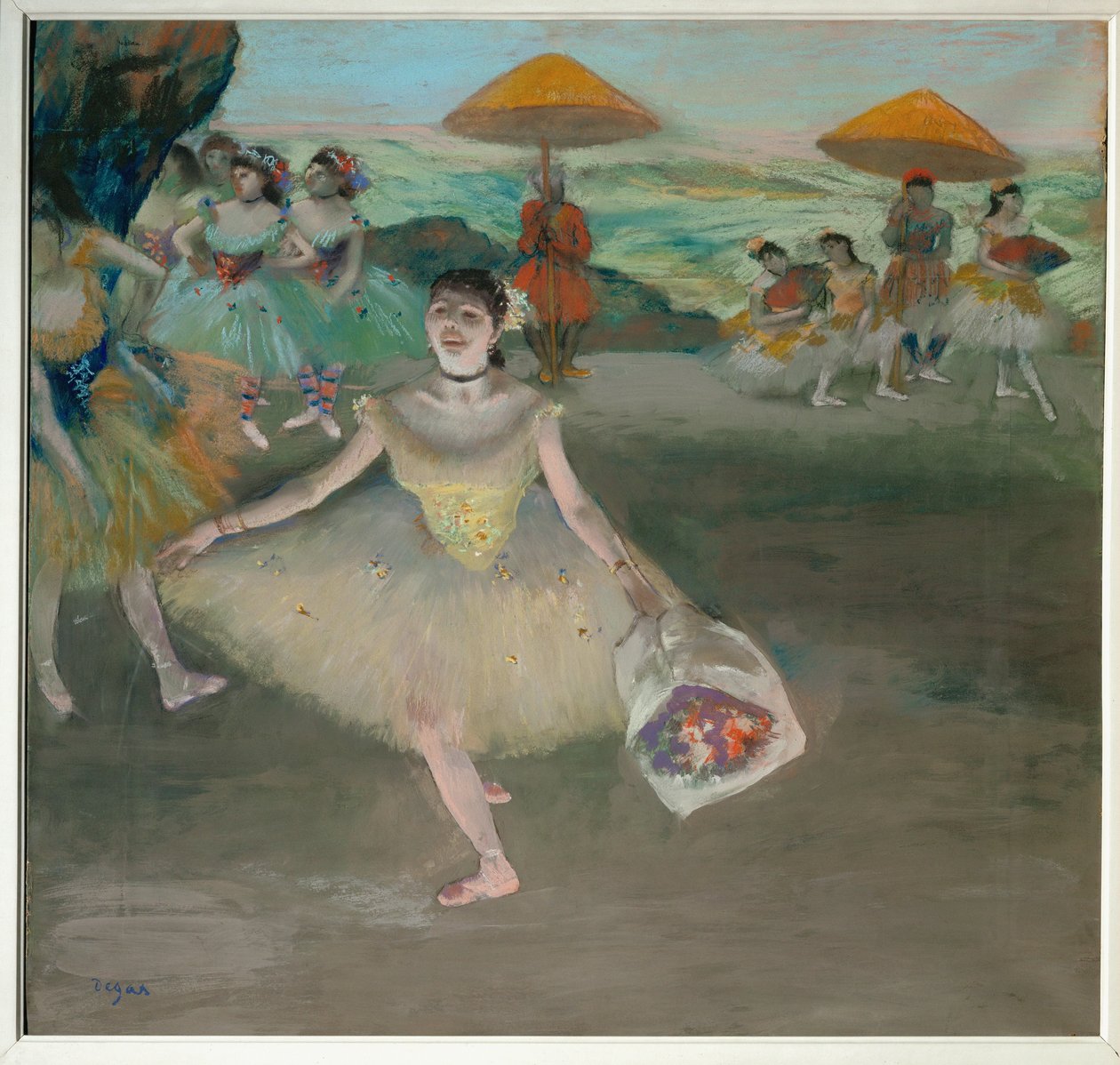 Danseuse sur scène (pastel et gouache sur papier) - Edgar Degas