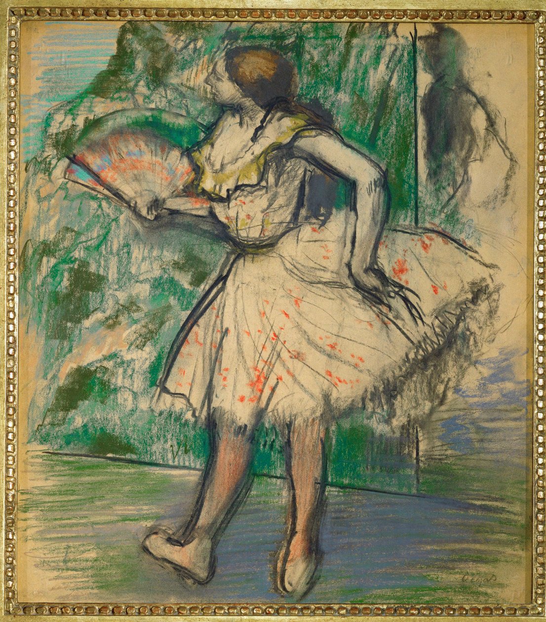 Danseuse avec éventail (pastel) - Edgar Degas