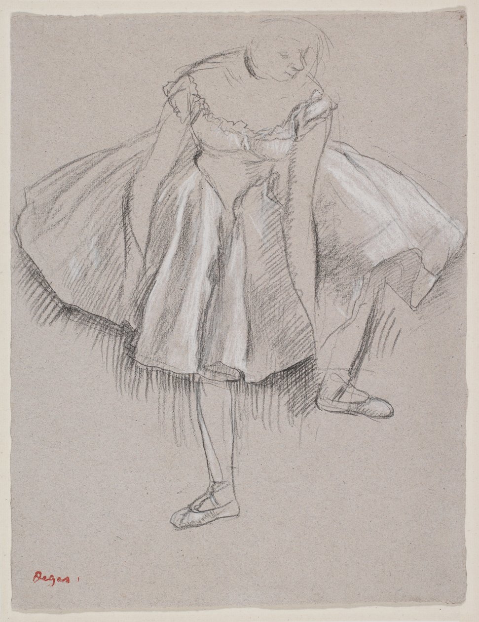 Danseuse rajustant son chausson - Edgar Degas