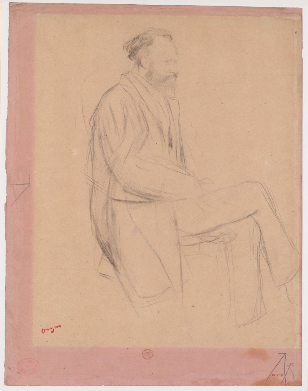 Édouard Manet, Assis, de profil droit - Edgar Degas