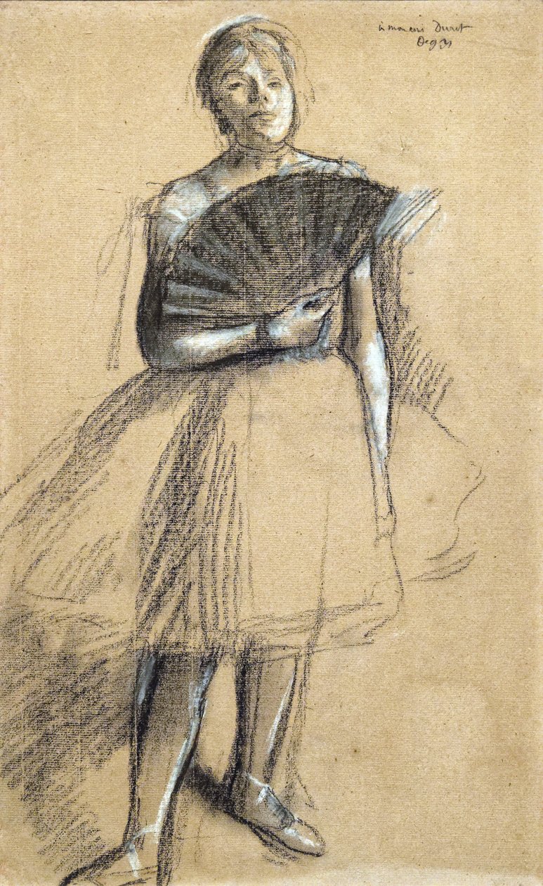 Fan dancer (circa 1876). Edgar Degas (1834-1917). Pastel and charcoal on paper rod. Musee des Beaux-Arts de la Ville de Paris, PeuPalais. - Edgar Degas