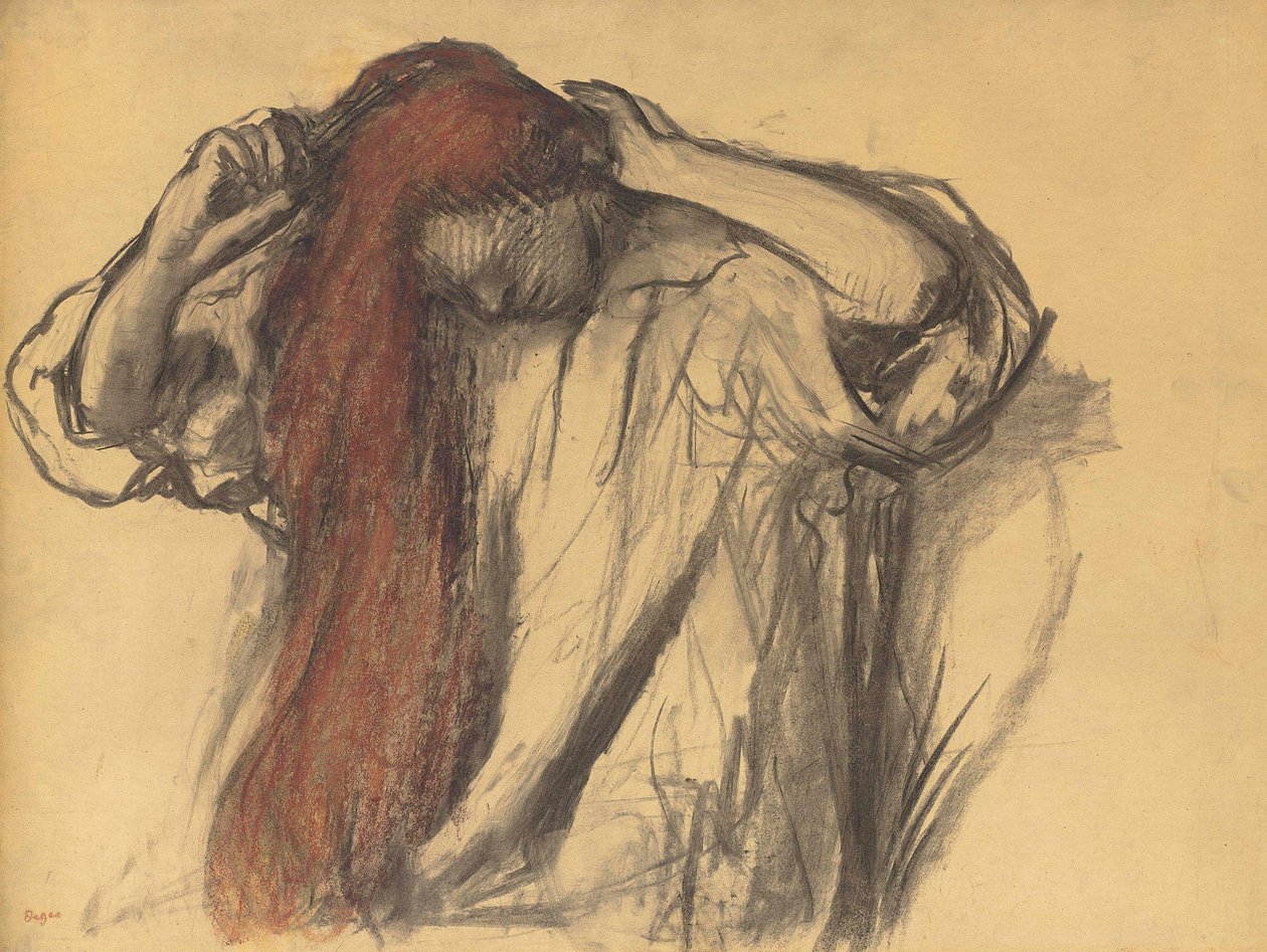 Femme se coiffant - Edgar Degas