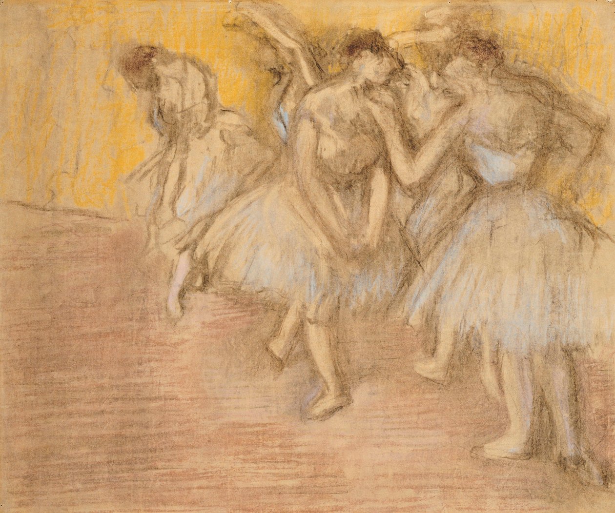 Cinq danseurs sur scène, c.1906-08 - Edgar Degas