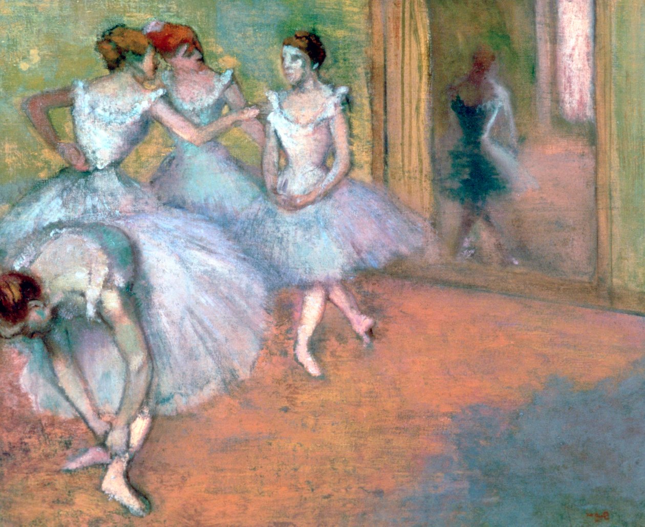 Quatre danseurs dans le foyer, fin 19e-début 20e siècle - Edgar Degas