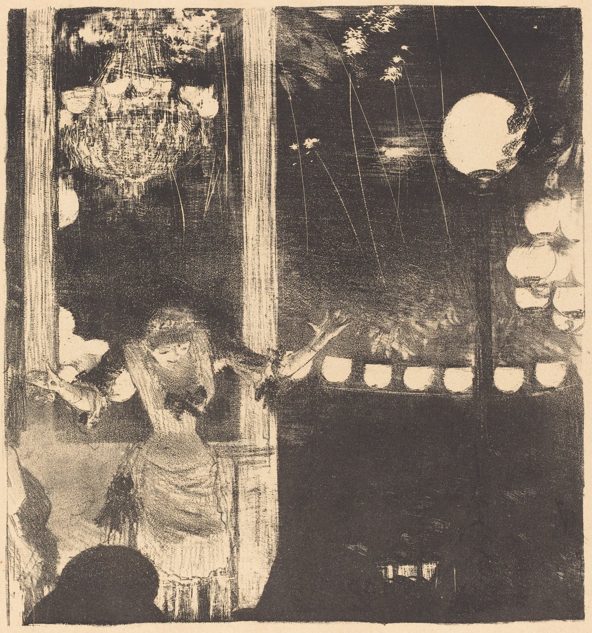 Mademoiselle Bécat au Café des Ambassadeurs (Aux Ambassadeurs: Mlle Bécat) - Edgar Degas