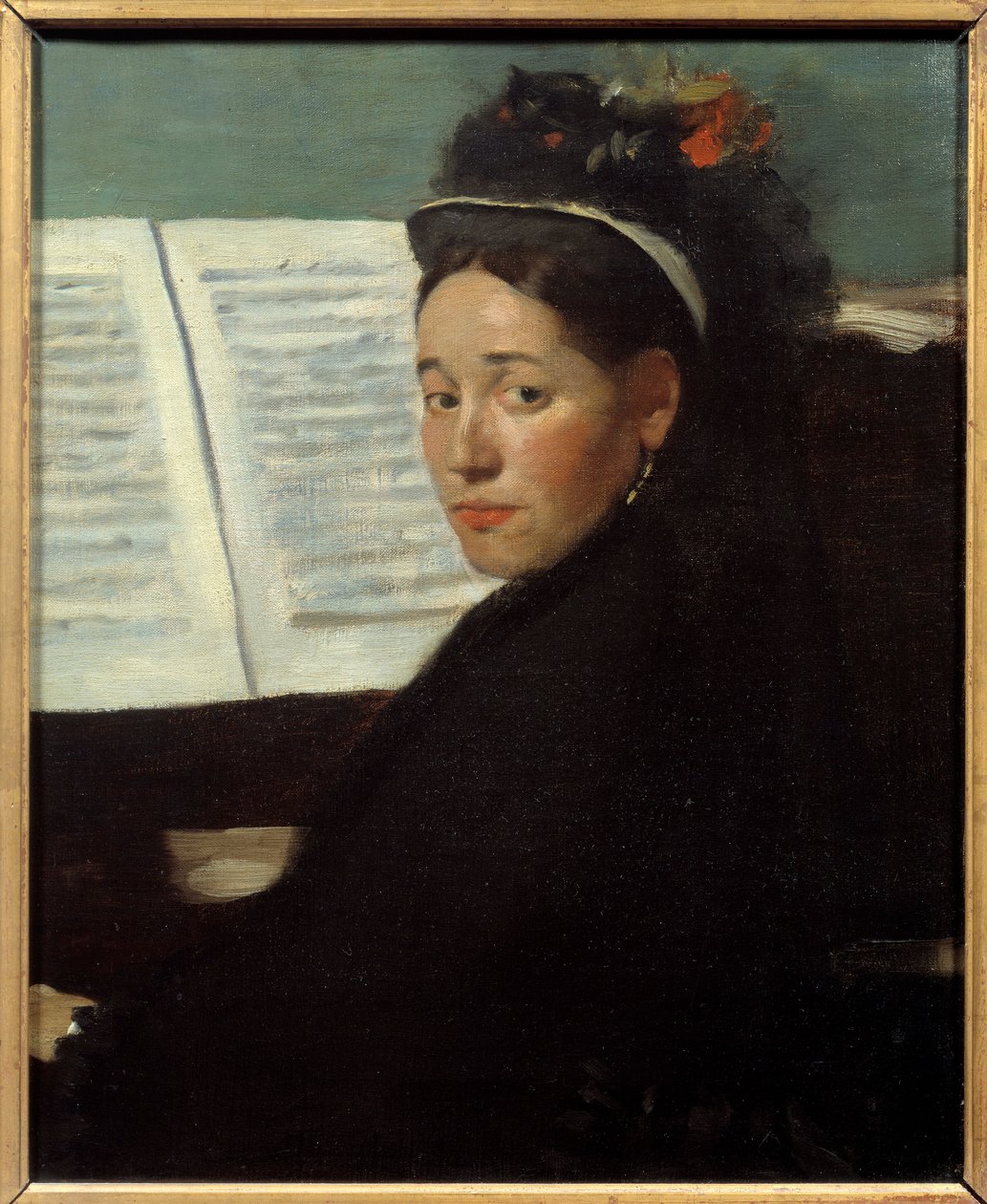 Mademoiselle Dihau (1843-1935) pianiste des concerts Colonne, au piano - Edgar Degas