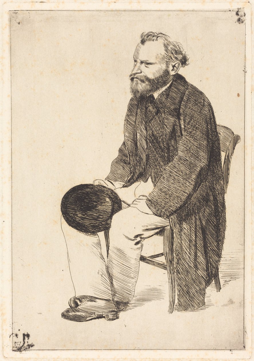 Manet assis, tourné vers la gauche (Manet assis, tourné à gauche) - Edgar Degas
