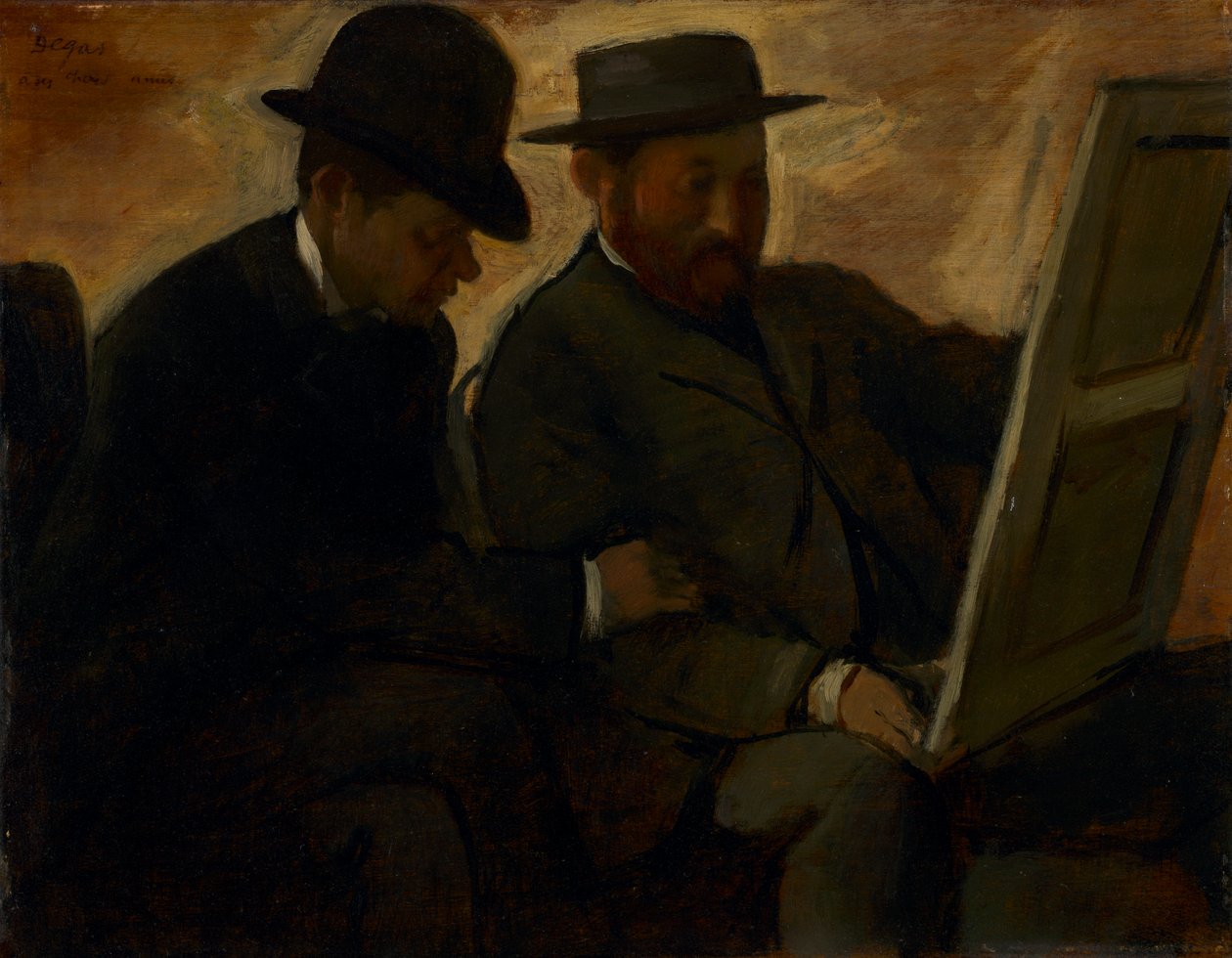 Paul Lafond et Alphonse Cherfils Examinant une Peinture - Edgar Degas
