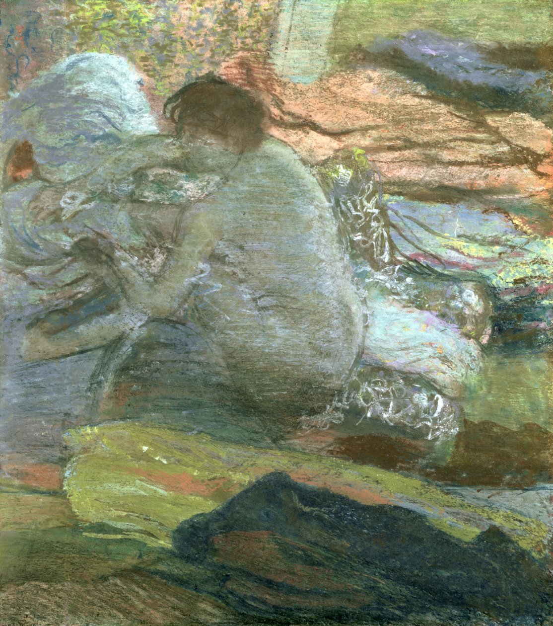 Femme assise séchant ses pieds, vers 1893 - Edgar Degas